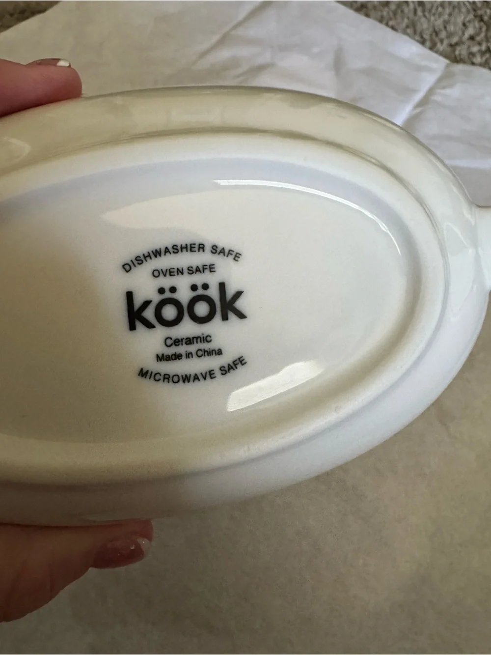 köök Ceramic Gravy Boat with Saucer Set – White